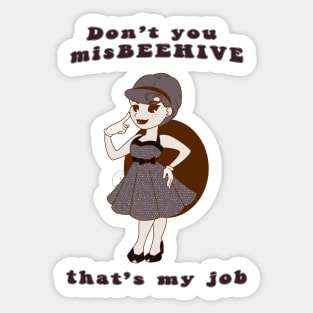 Old Cartoon Style pin up misBEEHIVE Sticker